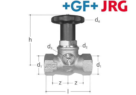 +GF+ JRG LegioStop Geradsitzventil PN 16 totraumfre IG 1 1/2" DN32mit Entleerstopfen 3/8"
