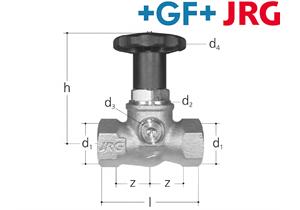 +GF+ JRG LegioStop Geradsitzventil PN 16 totraumfre IG 2" DN32 mit Entleerzapfen 3/8"