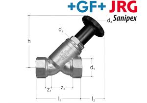 +GF+ JRG LegioStop Schrägsitzventil PN 16 totraumfrei IG 1/2" DN15