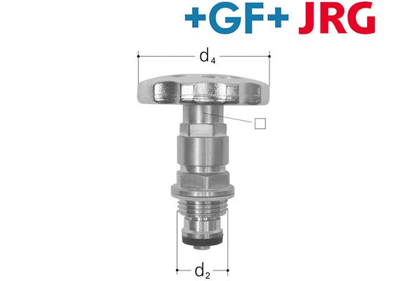 +GF+ JRG Oberteil Rotguss zu Auslaufventil 1/2" mit Handrad 15 mm verchromt