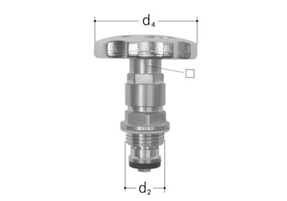 +GF+ JRG Oberteil Rotguss zu Auslaufventil 1/2" mit Handrad 15 mm verchromt