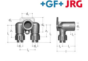 +GF+ JRG Sanipax Armaturenanschluss doppelt mit IG GN 3/4" d20 - d16