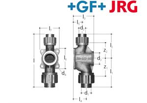 +GF+ JRG Sanipex Anschluss T-Stück Rotguss mit Flansch IG 1/2" x Ø16 / Ø16 mm