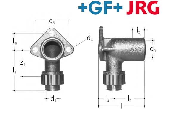 +GF+ JRG Sanipex Armaturenanschluss einfach mit IG GN 1/2" d 16 mm