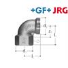+GF+ JRG Sanipex Bogen 90° auf Verteiler Rotguss mit IG 3/4" und AG 1"