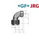 +GF+ JRG Sanipex Bogen 90° mit loser Mutter Rotguss d 16 mm
