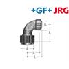 +GF+ JRG Sanipex Bogen 90° mit loser Mutter Rotguss d 20 mm