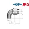 +GF+ JRG Sanipex Bogen 90° Rotguss d 16 mm AG 1/2" Brödelverschraubung