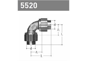 +GF+ JRG Sanipex Bogen 90° Rotguss mit Bördelverschraubung d 12 mm