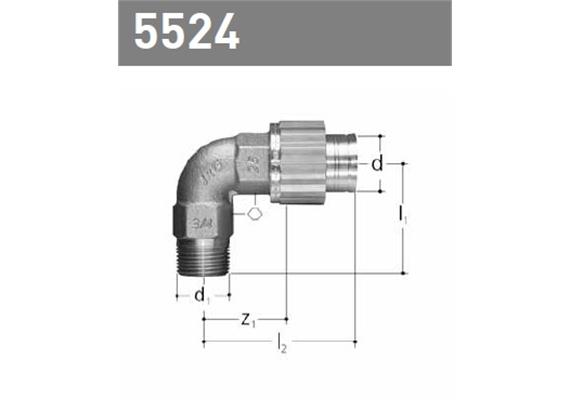 +GF+ JRG Sanipex Bogen mit Aussengewinde Rotguss d 12 mm AG 1/2"