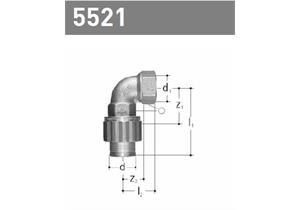 +GF+ JRG Sanipex Bogen mit Innengewinde Rotguss d 12 mm IG 1/2"