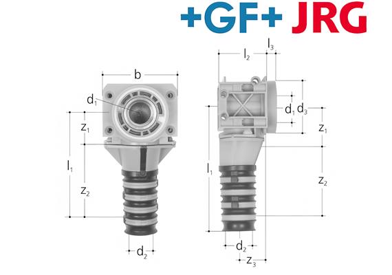 +GF+ JRG Sanipex Dose 90° Anschlussdose GN 3/4" 20mm