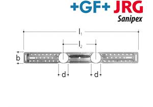 +GF+ JRG Sanipex Kastenhalter / Dosenhalter doppelt Stahl Abstand 100 L 500 mm