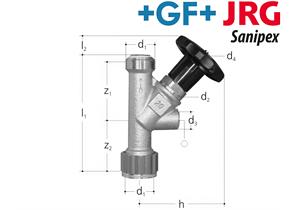 +GF+JRG Sanipex LegioStop Schrägsitzventil Rotguss Ø 20 mm