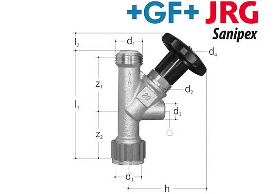 +GF+JRG Sanipex LegioStop Schrägsitzventil Rotguss Ø 20 mm