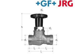 +GF+ JRG Sanipex LegioStop Verteiler Absperrventil AG/AG 1" Rotguss