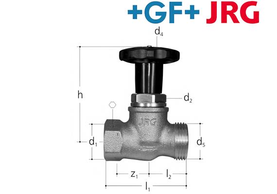 +GF+ JRG Sanipex LegioStopVerteiler Absperrventil IG 3/4" AG 1" Rotguss