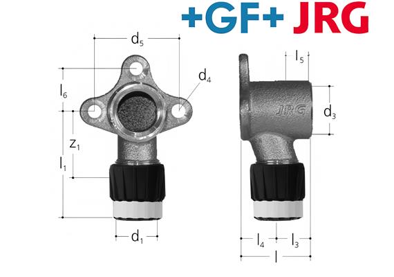 +GF+ JRG Sanipex MT Armaturenanschluss einfach Ø 16 mm mit 1/2" IG Rotguss
