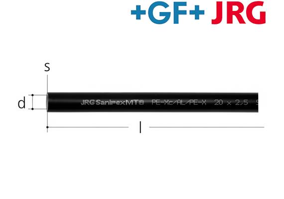 +GF+ JRG Sanipex MT Mehrschichtverbundrohr PE-xc DN 20 Ø 26 mm Stange 5 m