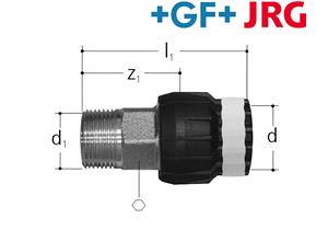 +GF+ JRG Sanipex MT Übergang Rotguss mit AG 3/4" x Ø 26 mm