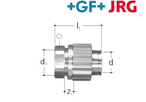 +GF+ JRG Sanipex Reduzierung für Bördelverschraubung Rotguss d 20 / d 16 mm