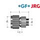 +GF+ JRG Sanipex Reduzierung Rotguss d 12 mm / IG d1 16 mm Bördel-Verschraubung