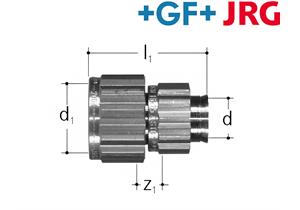 +GF+ JRG Sanipex Reduzierung Rotguss d 12 mm / IG d1 16 mm Bördel-Verschraubung