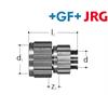 +GF+ JRG Sanipex Reduzierung Rotguss d 16 mm / IG d1 20 mm Bördel-Verschraubung