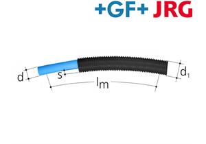 +GF+ JRG Sanipex Rohr in Rohr in Ringen PE-Xc d 12 mm blau mit Schutzrohr