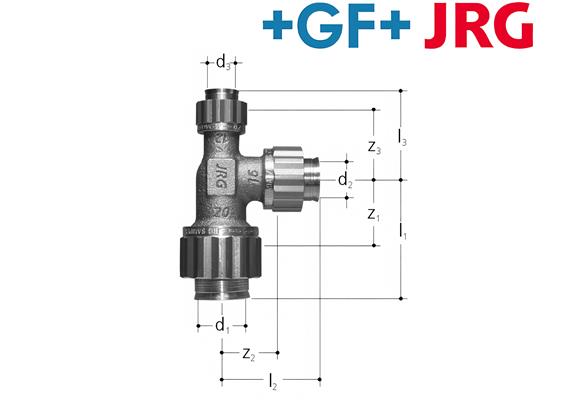 +GF+ JRG Sanipex T-Stück reduziert Rotguss d 16-12-12 mm Bördelverschraubung