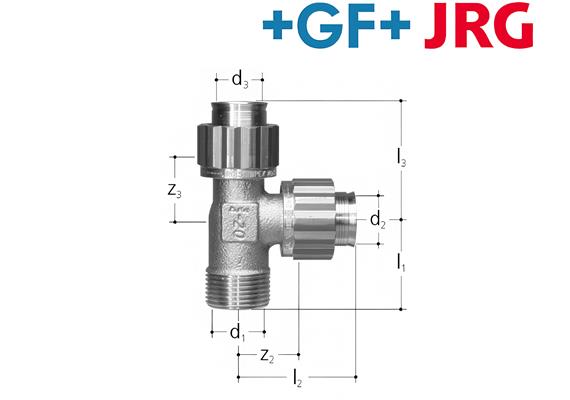 +GF+ JRG Sanipex T-Stück Rotguss mit AG 1/2" - 16 - 16