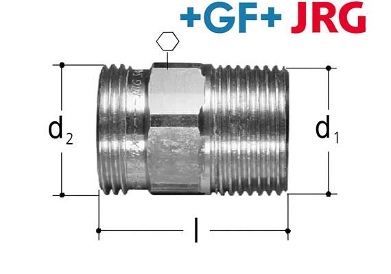 +GF+ JRG Sanipex Übergang auf Verteiler Rotguss mit AG 3/4" und AG 1"