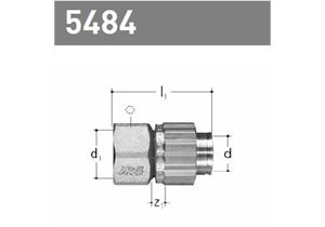 +GF+ JRG Sanipex Übergang Rotguss d 20 mm / IG d1 3/4" Bördel-Verschraubung