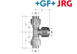 +GF+ JRG Sanipex Übergangs T-Stück MF Rotguss d 16 mm Abgang d2 1/2"