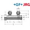 +GF+ JRG Sanipex Verteiler 2-fach Rotguss AG 1" auf Ø20 mm