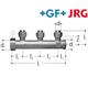 +GF+ JRG Sanipex Verteiler 3-fach Rotguss AG 1" auf Ø16 mm