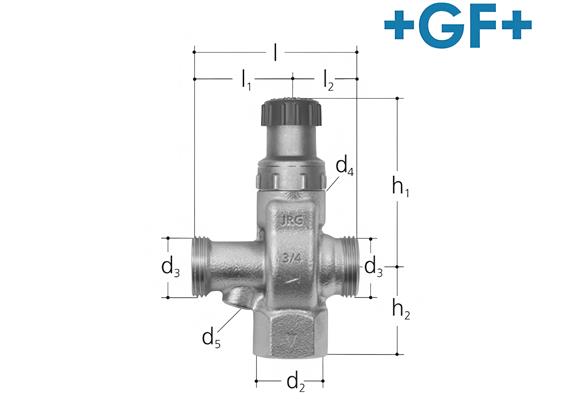 +GF+ JRG Sicherheitsgruppe Rotguss DN 20 mm 3/4" ohne Verschraubungen