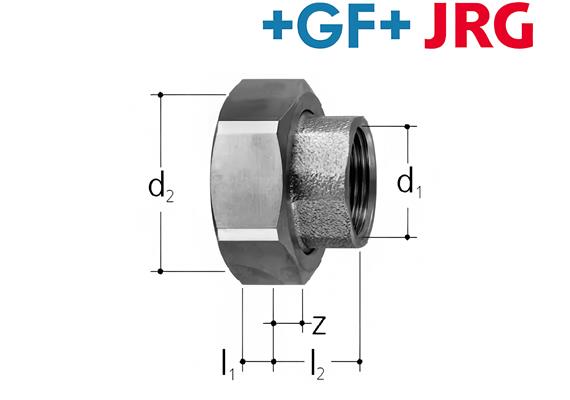 +GF+ JRG Verschraubung aus Rotguss mit IG und Dichtung 3/4 20 G 1 1/2