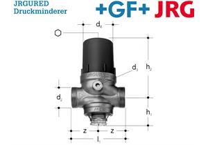 +GF+ JRGURED Druckredzierventil Rotguss 1303 GN 1/2" DN15 3/4" AG 2-6 bar