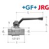 +GF+ Kugelhahn Messing IG 3/8" für Wasser, Druckluft, Öl, Benzin