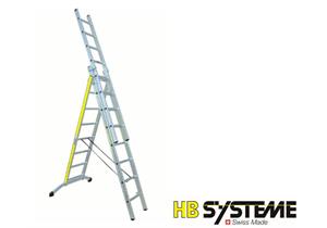 HB ALU Mehrzweckleiter 3 x 8 Sprossen L 2.42/4.1/5.55m 17kg - HB