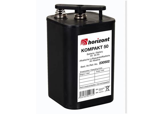 HORIZONT Blockbatterie Luftsauerstoff-Batterie6 Volt/50Ah 67 x 67 x 110 mm ICE 4 R 25