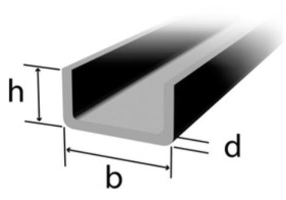 Kaltgerolltes U-Profil 60 x 60 x 4mm, Stahl S235JR - ENG