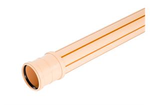 Kanalrohr PP - HM SN8 NW125 Ø 125 x 4.3mm L 6m beige hellbraune Streifen inkl. Dichtung