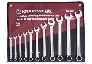 KRAFTWERK 11-t. Gabelringschl.satz 3/8"-1", Rolltasche
