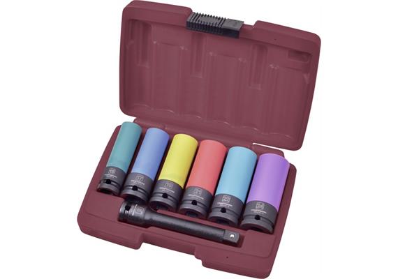 KRAFTWERK 7-t. Alufelgen-Schlagstecknuss-Satz 1/2" 15 - 24 mm 381005