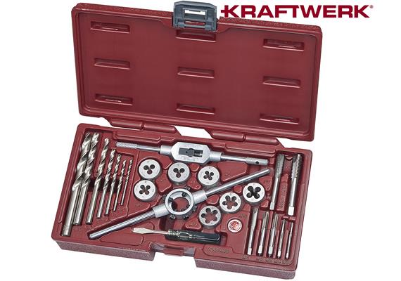 KRAFTWERK Bohrer-+Direkt-Gew.Schneidwerkzeugkoffer 24-tlg HSS M3-M12 3240MOD