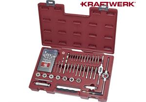 KRAFTWERK Bohrer-+Gewindeschneidwerkzeugkoffer 56-tig. HSS-G M3 - M12