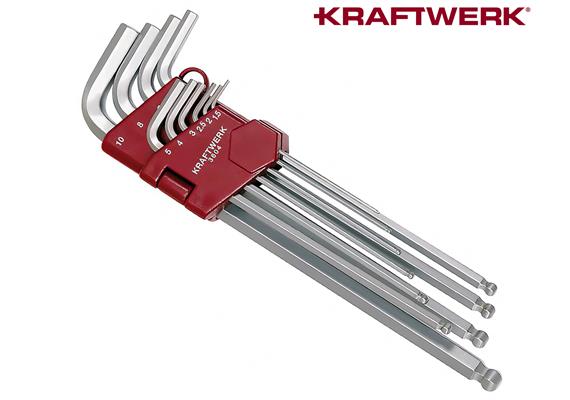 KRAFTWERK Kugelkopf-InSechskant-Satz 1.5-10 mm 10-teilig 3604 Inbusschlüssel