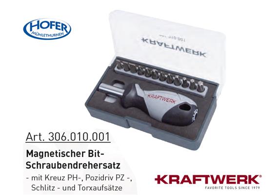 Kraftwerk-Tools Magnetische Bit-Schraubendrehersatz Box